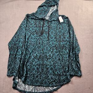 Livi Hoodie Shirt Teal Womens 18 / 20 Yoga Rayon Blend
